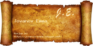 Jovanov Emma névjegykártya